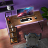 L-Shaped Corner Computer Desk Study Writing Table Workstation with Storage Shelf