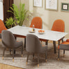 Elegant White Dining Table Extendable 130-160cm Table Extended For 4-12 Person