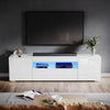 White High Gloss TV Stand Cabinet Unit 180cm with RGB LED Living Room Furniture