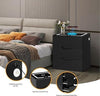 Black Bedside Table with Wireless Charging, USB Charging Station & Adjustable