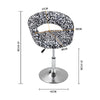 2x Black White Leopard Print Padded Barstools Adjustable Swivel Bar Stool Chair