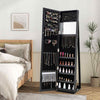 Jewelry Cabinet Armoire Lockable Standing Jewelry Organizer-Black