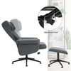 PU Leather Adjustable Armchair and Footrest Swivel Recliner w/Ottoman Grey