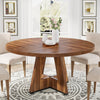 120cm Round Dining Table for 4-6 Person, Modern Kitchen Dining Room Table Brown