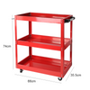 3 Tier Tool Storage Heavy Duty Garage Trolley Workshop DIY Wheel Cart Shelf Red