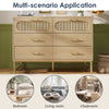 Chests of Drawers Rattan Sideboard Storage Cabinet with 6 Drawers, Oak