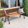 Cast Iron Outdoor Bench Garden 3 Seater Furniture Wood Park Seat Patio Armrest