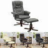 Leather TV Recliner Chair w/ Footstool Armchair Home Office Lounger Cinema Seat