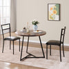 Modern Round Dining Table Set Small Table and Chairs for 2 with Steel Legs