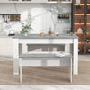 3Pcs Dining Table and Chairs Set Bench Seat 4 Seater Home Kitchen Room Furniture