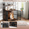 Indoor Pet Furniture Dog House Dog Crate Furniture w/Storage Shelves-Coffee