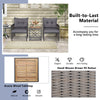 3 Piece Rattan Conversation Set Patio Wicker Chairs and Coffee Table Set