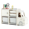 Kids Toy Storage Organizer Truck-shaped Toddler Storage Cabinet w/2 Bins