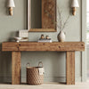 63-Inch Solid Wood Console Table, Long Farmhouse Entryway Sofa Table for Hallway