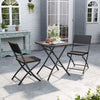 3pcs Bistro Garden Furniture Set Table & Chair Rattan Effect Patio Outdoor Brown