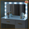 White Dressing VanityTable Makeup Desk with LED Mirror 5 Drawers Bedroom Dresser