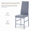 Grey Marble MDF Top Dining Table & 4pcs Grey Faux Leather Footrest Dining Chairs