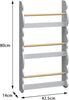 Kids Bookcase Wall Shelf 3 Tier Wooden Children's Bookshelf Storage Display Rack