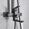 Modern Black Bathroom Exposed Shower Mixer Twin Head Large Square Bar Set Valve
