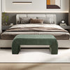 Upholstered Chenille Bench Bed End Hallway Window Seat Padded Pouffe Foot Stool