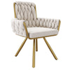 Dining Chairs Set of 6 Velvet Padded Seat 360° Swivel Armchairs Accent Chairs