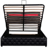 LED Bed Frame Faux Leather Gas Lift Up Ottoman Storage Bed 4ft6 Double Bed Black