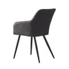Set Of 2 Grey Dining Chairs Faux Leather Office Chairs Padded Seat Kitchen