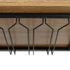 Bar Kitchen Drinks Trolley Serving Cart Hanging Wine Glass Rack Bottles Holder N