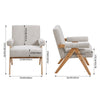 Modern Armchair Sofa Lounge Accent Linen Fabric Wood Frame Comfy Reading Chair