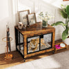 Indoor Decorative Pet House End Table w/3 Lockable Doors-Brown