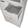 White Bathroom Wooden Free Standing 2 Drawers With 4 Doors Storage Cabinet Unit