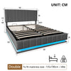 Ottoman Bed Frame Grey PU Upholstered Gas Lift Up Bed 4ft6 Double With Storage