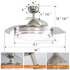 3 Invisible Blades Chandelier LED Ceiling Fan Light 6 Wind Speed 4 Timer Setting