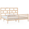Lechnical Bed Frame Solid Wood Pine 200x200 ,Bed Frame,Bed Frame Modern F5W3