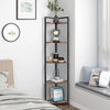 5 Tier Rustic Wood Corner Shelf Home Display Storage Rack Free Standing Shelving
