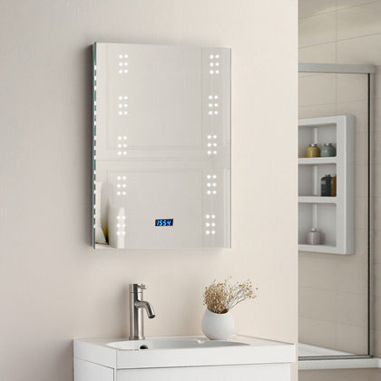 70cm Large Illuminated Bathroom Mirror with60 LED Lights Demister Electric Touch