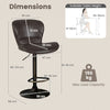 Set of 2 Bar Stools Swivel Bar Chair with Adjustable Height & Backrest