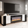 90inch Modern TV Stand Cabinet with 36" Electric Fireplace & LED Light Furniture