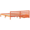 Bed Frame with Drawers Wax Brown 180x200 King Solid Wood Pine V3U2