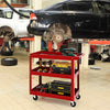 Heavy Duty Unity Cart Rolling Tool Cart with Flat Handle-Red