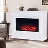 Electric Fireplace Insert LED Log Fire Flame White Surround Standing Heater Set