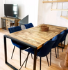 Industrial Dining Table Large Vintage Solid Wood Metal Rustic Kitchen Furniture