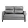 Ergonomics 2 Seater Sofa Modern High Back Fabric Couch With Wood Legs 2 Pockets