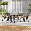Garden Table Folding Mesh Chair Balcony Coffee Bistro Furniture w/ Umbrella Hole