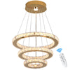 K9 Crystal Gold Chandelier LED Ceiling Lights Pendant Light Dimmable Remote 49W
