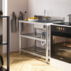 Commercial Stainless Steel 1.0 Bowl Sink Catering Kitchen WorkTable&Drainer Unit