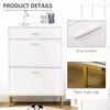 Shoe Storage Cupboard with 2 Flip Doors and Sliding out Drawer, White