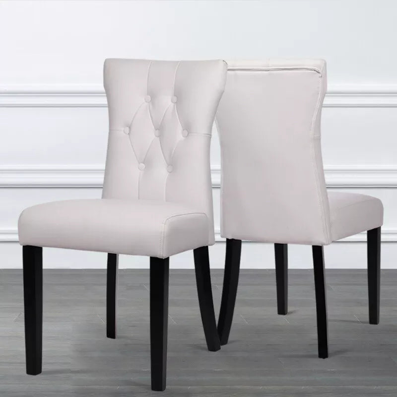 2/4Pcs Upholstered Dining Chair High Back Padded Seat with Door Knocker Kitchen