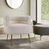 Teddy Accent Tub Armchair Thicken Soft Padded Vanity Chair with Gold Metal Legs