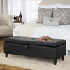 Faux Leather Ottoman Storage Bench Footstool Chest Box Seat Bedroom Stool Trunk